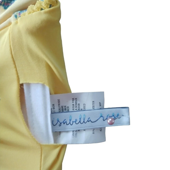 Isabella Rose Bathing Swim Bikini Top Yellow with Paisleys L - Picture 8 of 8